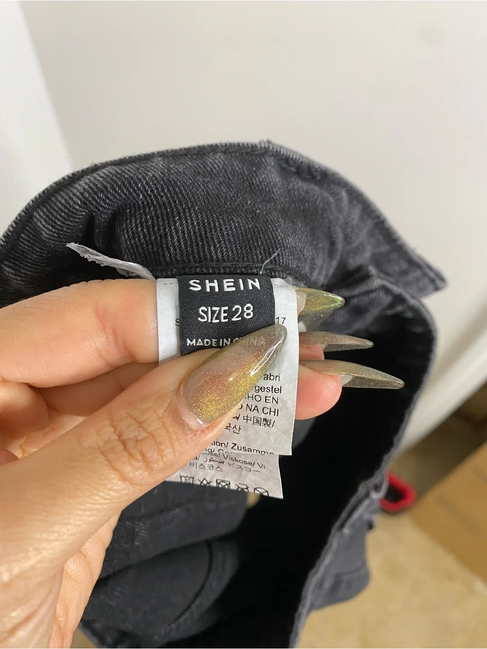 SHEIN Black Denim Cargo Shorts